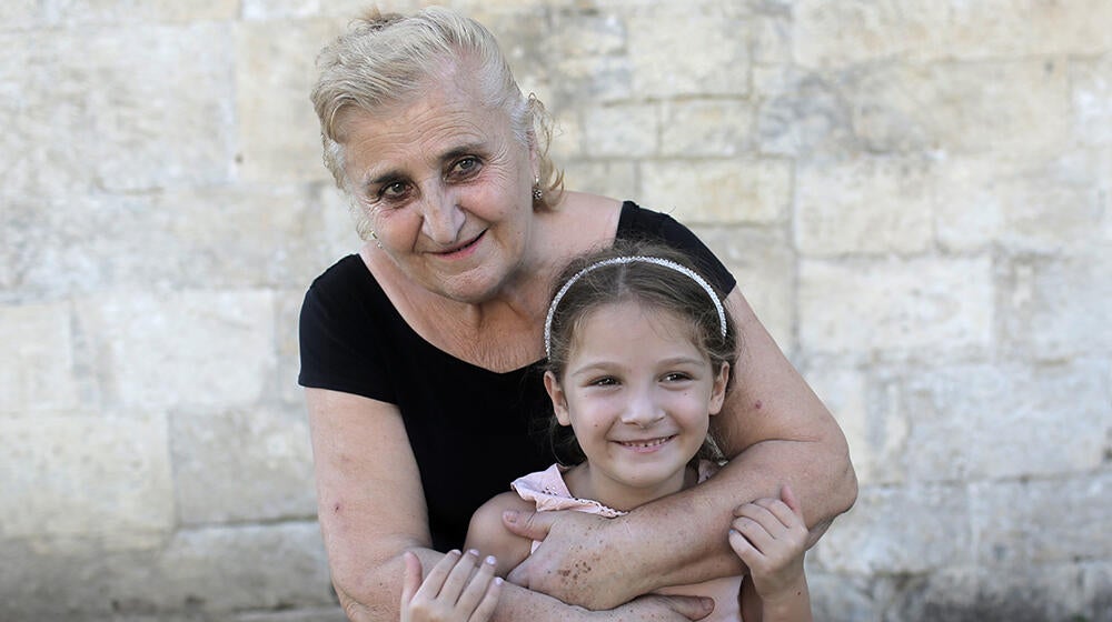 Photo of grandma and grandkid