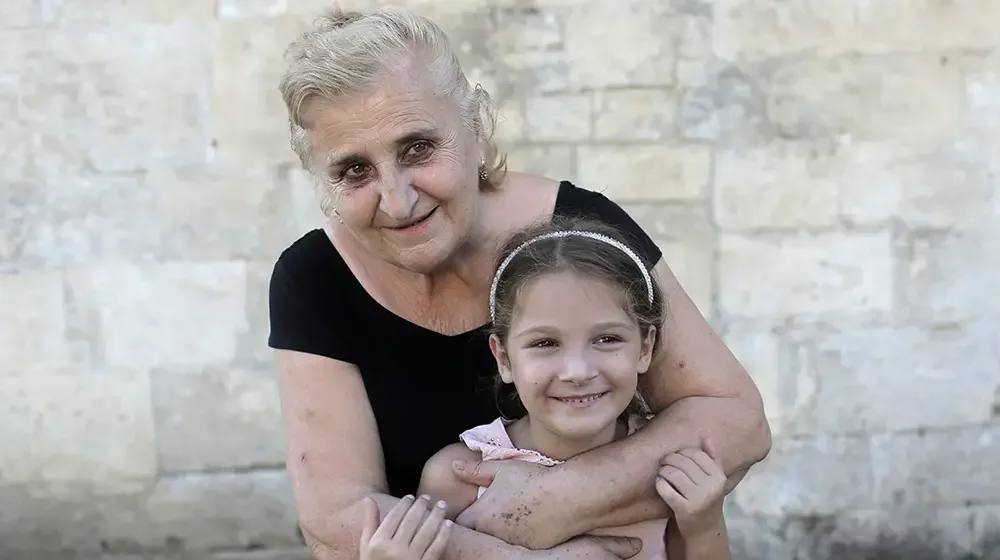 Photo of grandma and grandkid